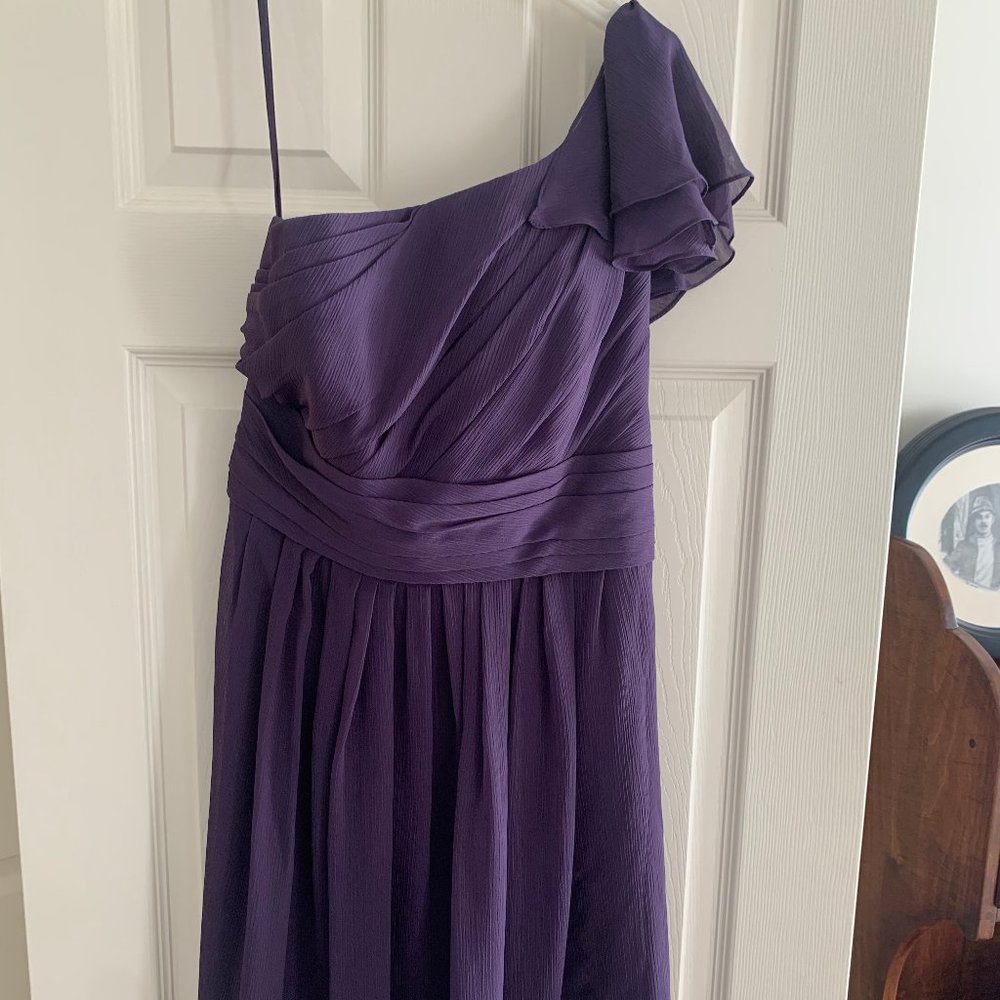 Priscilla of Boston Plum One-Shoulder Dress